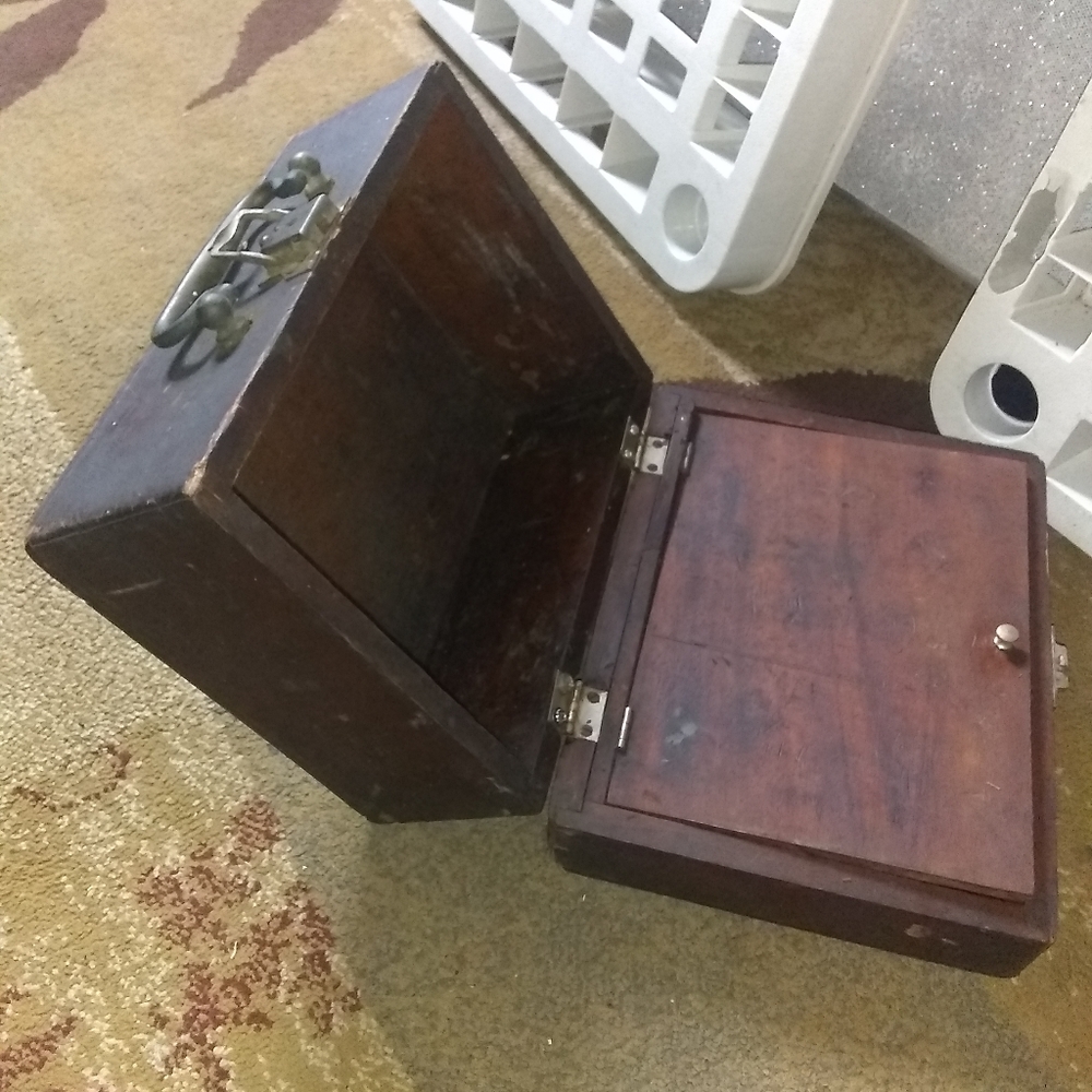 Vintage wooden lock box